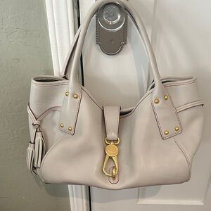 Dooney  & Bourke Florentine Leather Satchel Handbag in Ecru.